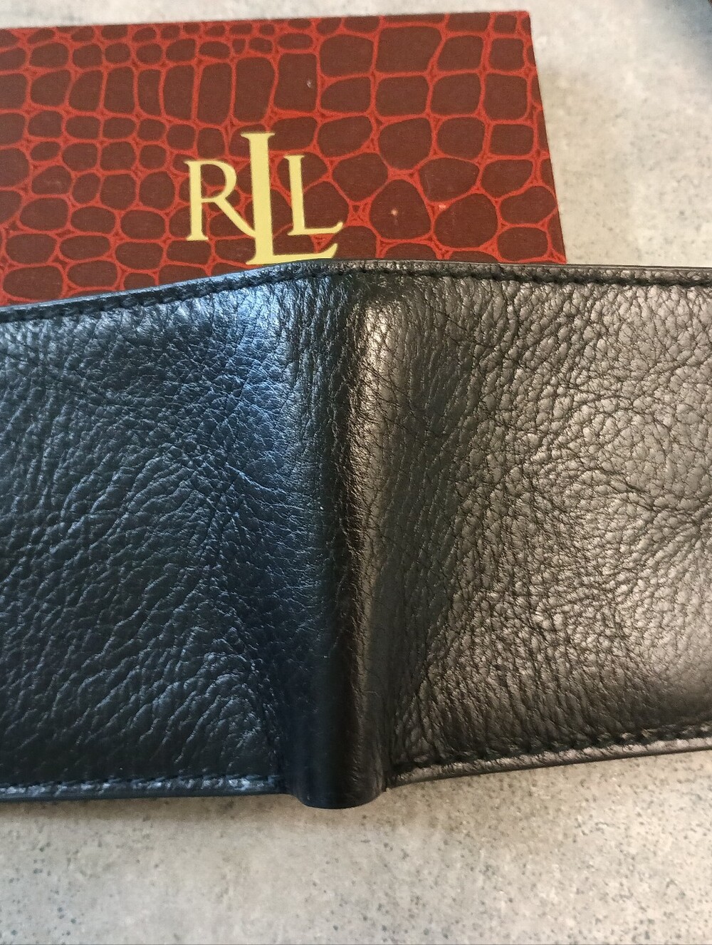 NIB Men's Ralph Lauren Black Genuine Leather Wallet - Picture 9 of 12